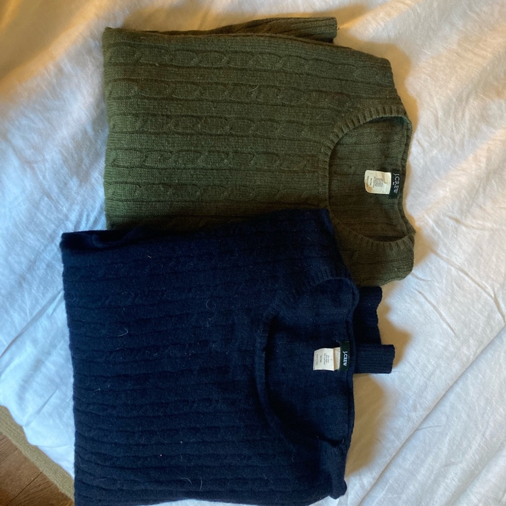 Lot of two vintage J Crew cable knit sweaters
